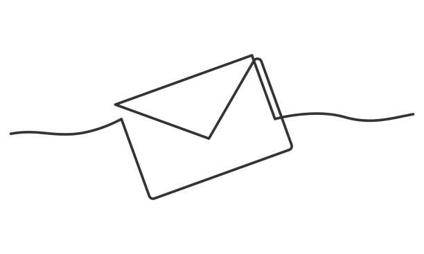 Envelope one line Continuous line drawing of envelope. Vector illustration e mail illustrations stock illustrations