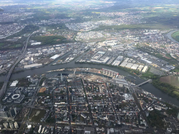 istock Aerial view of Frankfurt, Germany 1253032179