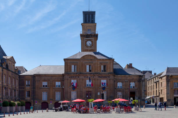 City hall of Charleville in Charleville-Mézières Charleville-Mézières, France - June 25 2020: The City hall of Charleville is located on the ducal square. It is classified as a historic monument with all of the buildings in the square. ardennes department france stock pictures, royalty-free photos & images