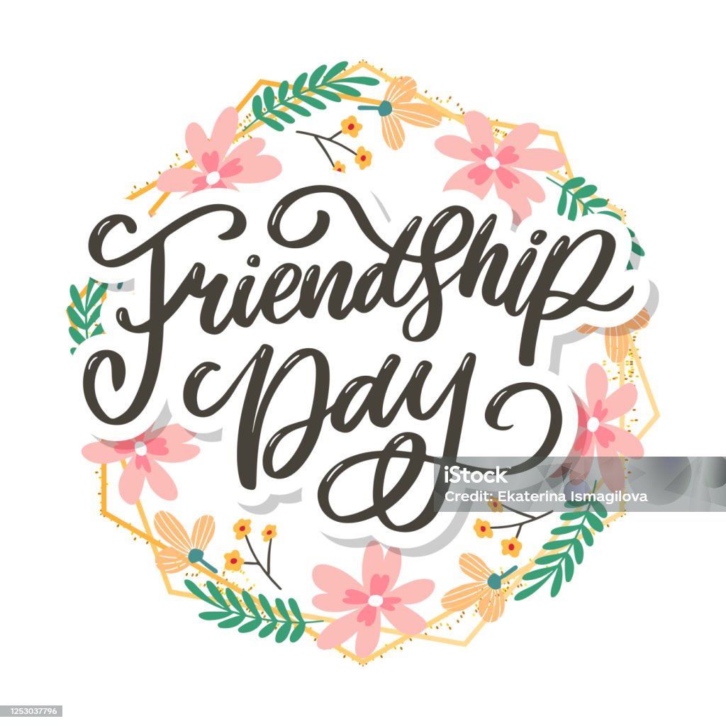 Beautiful Illustration Of Happy Friendship Daydecorated Greeting ...