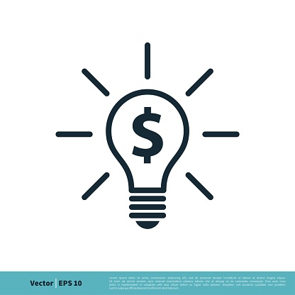 Light Bulb Dollar Sign Icon Vector Logo Template Illustration Design. Vector EPS 10.