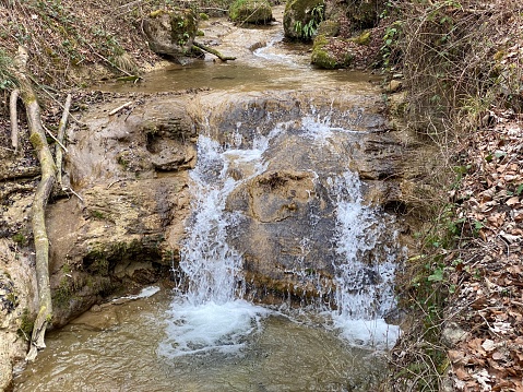 初春の間にエルレンバッハの小川とエルレンバッハトベル渓谷の滝とカスケード チューリッヒ州 キャニオニングのストックフォトや画像を多数ご用意