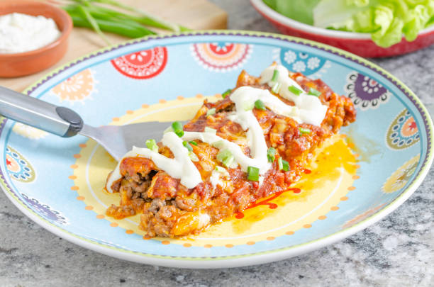 istock Keto ground beef enchiladas casserole 1253048737