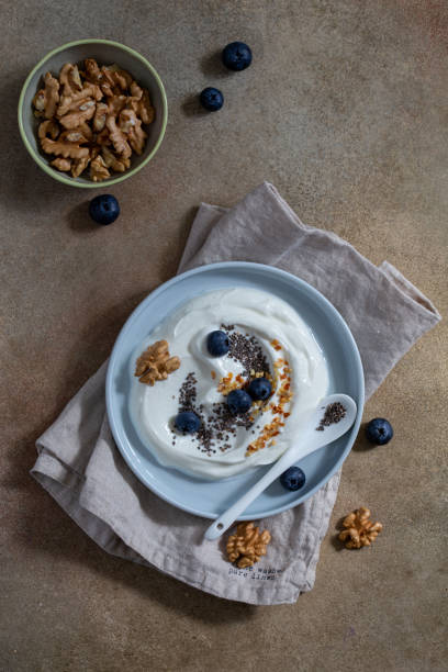 istock Natural Greek yogurt served for breakfast 1253050018