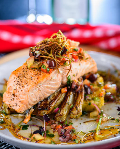 istock A seafood dinner serve of Salmon 1253050301