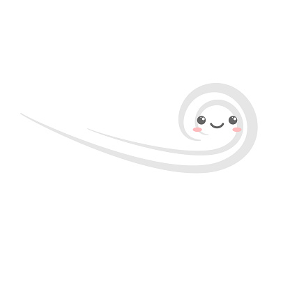Blizzard Smiles Cute Cartoon Character Kawaii Wind Vector Illustration  Stock Illustration - Download Image Now - iStock
