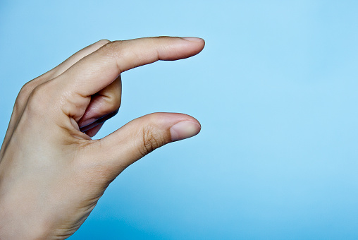Hand showing size, gesture isolated