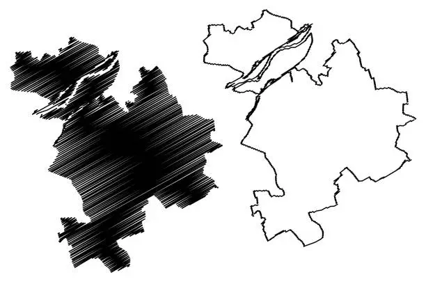 Vector illustration of Metz City map