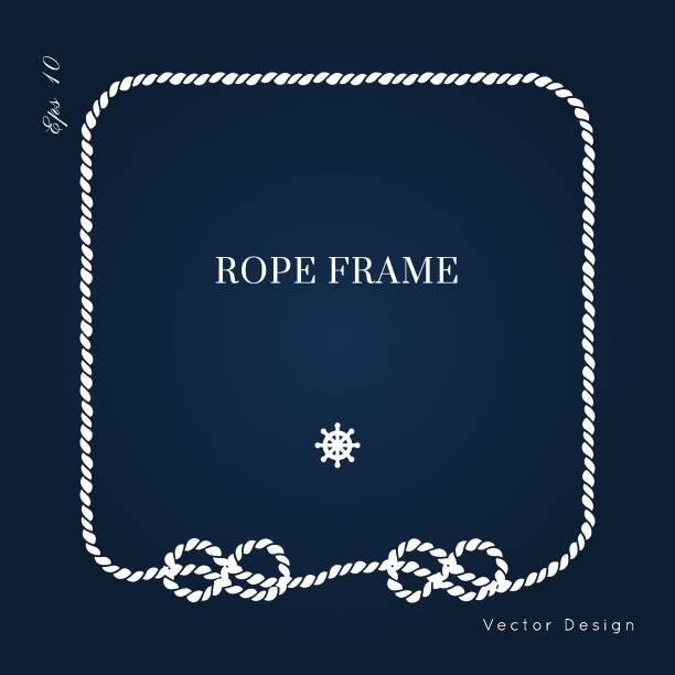 illustrations, cliparts, dessins animés et icônes de cadre vectoriel nautique. conception de bordure de noeud de corde - rope frame ellipse lasso