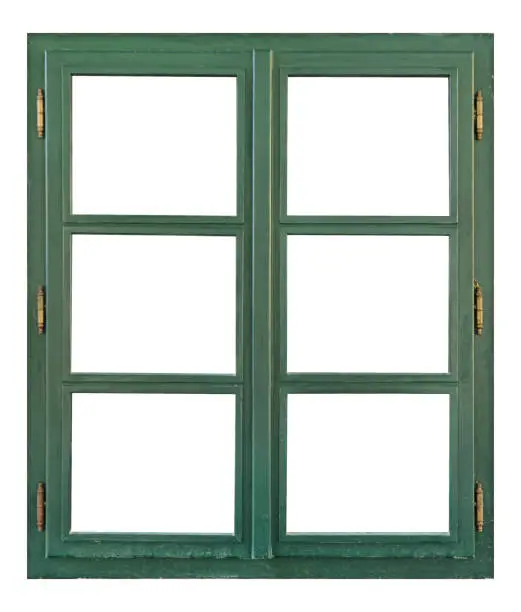 Photo of Vintage green wooden window