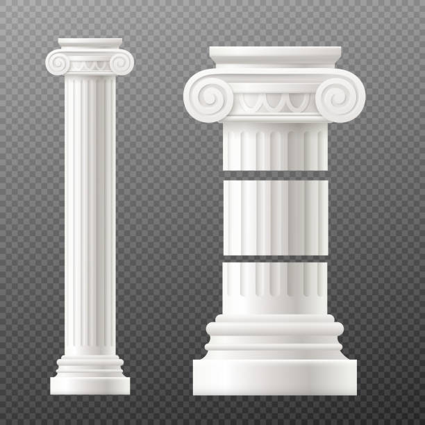 illustrazioni stock, clip art, cartoni animati e icone di tendenza di illustrazione vettoriale di una colonna antica su uno sfondo trasparente. - stability architecture roman decoration