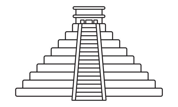 Maya Pirámide De Kukulkán En México Vectores Libres de Derechos - iStock