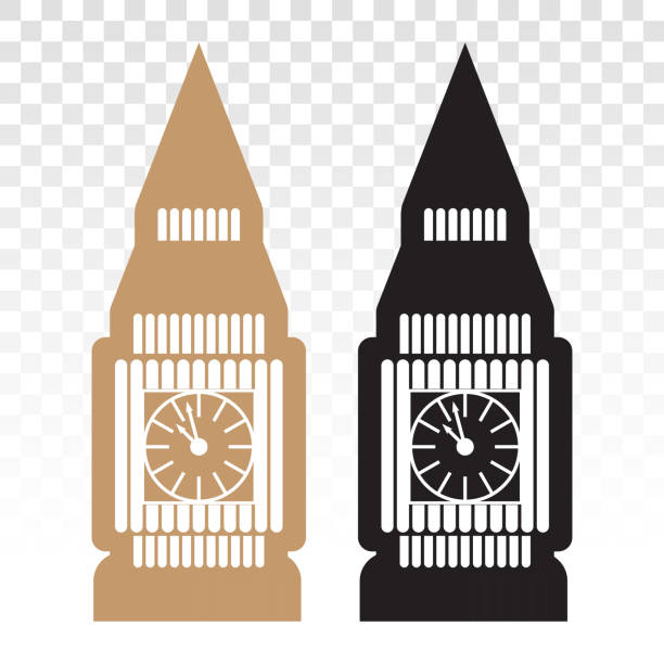 big ben / uhr turm london - line-art-symbol für apps und websites - big ben london england tower clock tower stock-grafiken, -clipart, -cartoons und -symbole