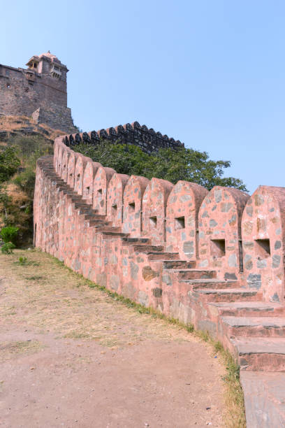 Kumbhalgarh Fort Pink Wall, Rajasthan, in estate - foto stock