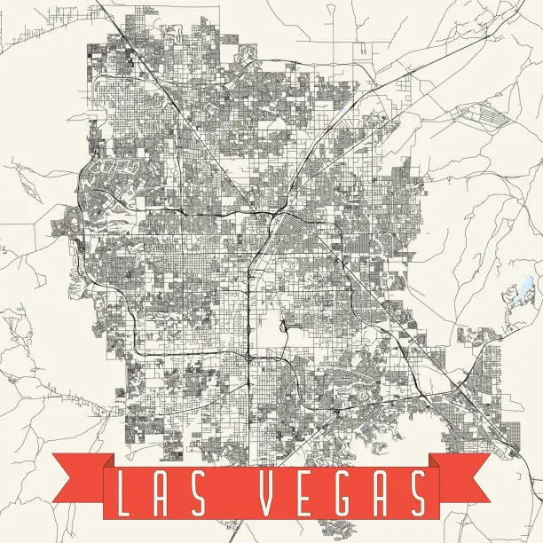 Vector illustration of Las Vegas, Nevada Vector Map