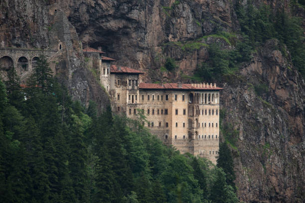 Sumela Monastery, Trabzon / Turkey Overall view of the Sumela Monastery in Trabzon, Turkey. sumela monastery stock pictures, royalty-free photos & images