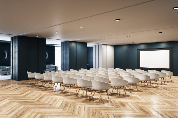 istock Modern interior of a presentation room 1253082211