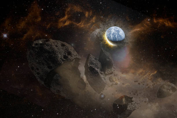 istock Huge meteorite flies to the Earth, a future disaster, creative fantasy science art. Elements of this image furnished by NASA. 1253089415