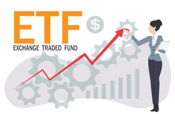 Vector illustration of ETF arrow concept.