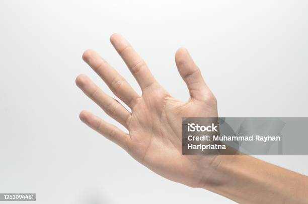 Hand Symbol On White Isolated White Background Stock Photo - Download Image Now - Adult, Adults Only, Advertisement