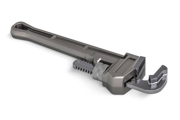 pipe wrench, photorealistic 3d render - adjustable wrench imagens e fotografias de stock