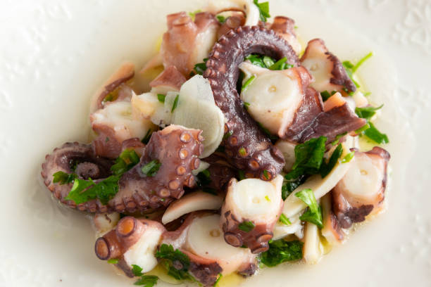 istock Octopus salad ready to eat, healthy protein seafood 1253099154