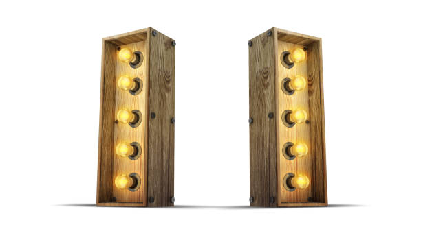 istock Wood alphabet light bulb 3d rendering illustration with clipping paths. 1253100186