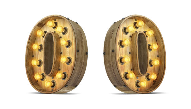 istock Wood number light bulb 3d rendering illustration with clipping paths. 1253103609