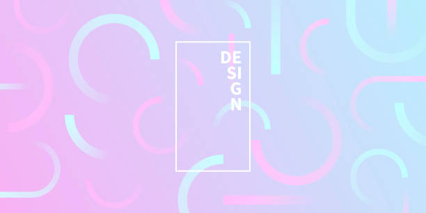 Abstract design with geometric shapes - Trendy Pink Gradient Modern and trendy abstract background with geometric shapes. This illustration can be used for your design, with space for your text (colors used: Turquoise, Blue, White, Gray, Purple, Pink). Vector Illustration (EPS10, well layered and grouped), wide format (2:1). Easy to edit, manipulate, resize or colorize. neon turquoise stock illustrations