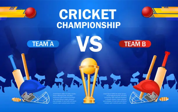 Vector illustration of Cricket championship poster template