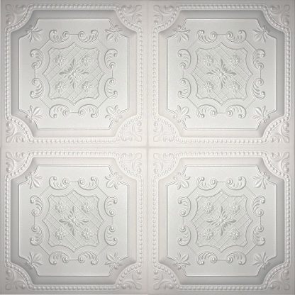 Seamless white extruded polystyrene foam ceiling tile texture