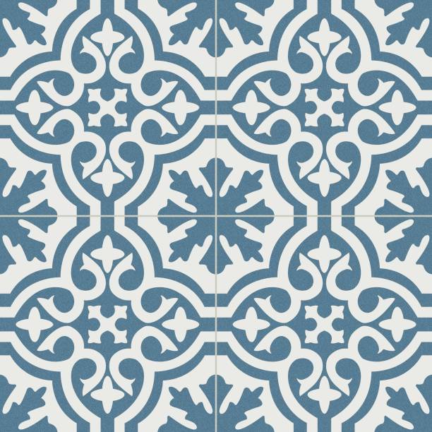 texture in gres porcellanato verde acqua e parete blu del pavimento - craft block concepts square shape foto e immagini stock