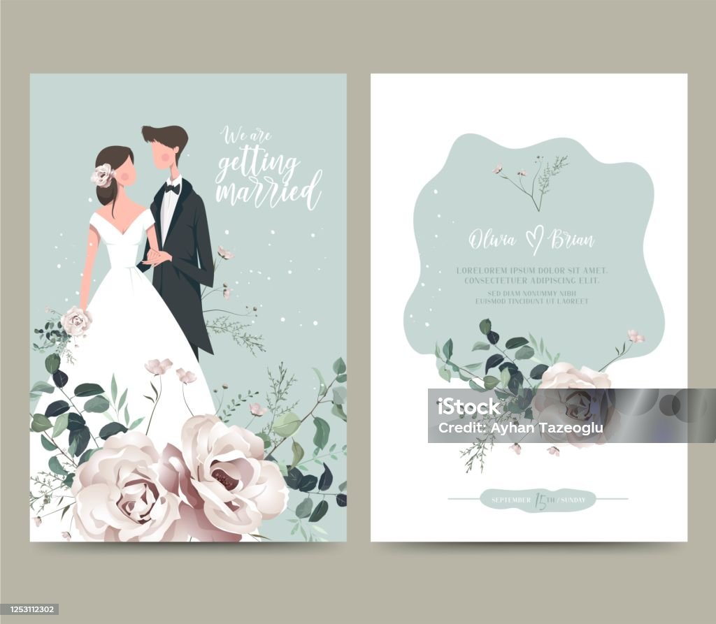 Thiết Kế Thiệp Cưới Cô Dâu Chú Rể Hoa Hồng Thiệp Cưới Hình minh ...