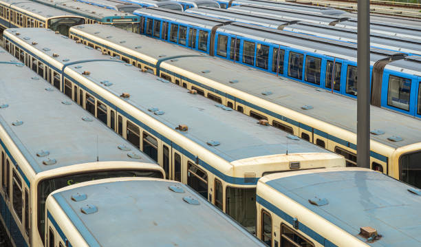 istock High Angle View Of Train At Railroad Station 1253118059