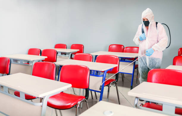 istock Office disinfection during COVID-19 pandemic 1253123010