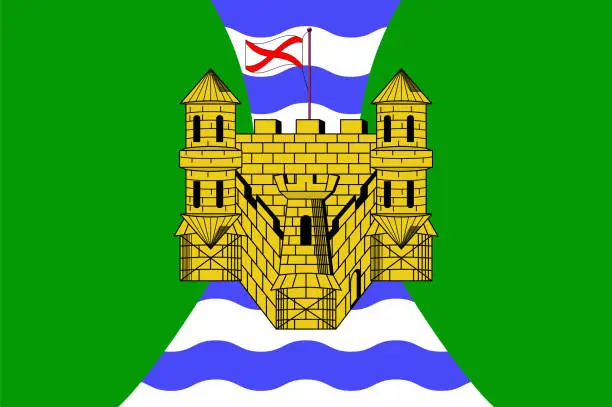 Vector illustration of Flag of County Fermanagh in Ulster of Ireland