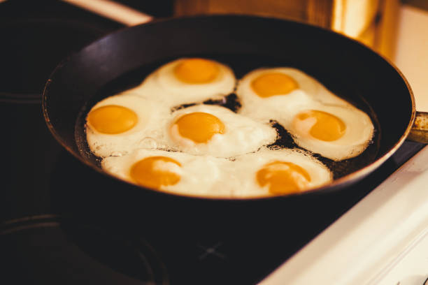 istock Frying Egg in a Cooking Pan in Domestic Kitchen 1253128431
