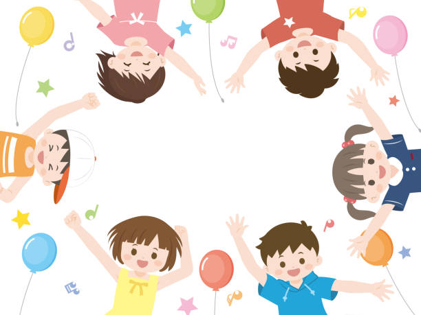 ilustrações de stock, clip art, desenhos animados e ícones de kids frame - pre adolescent child child white background asian ethnicity