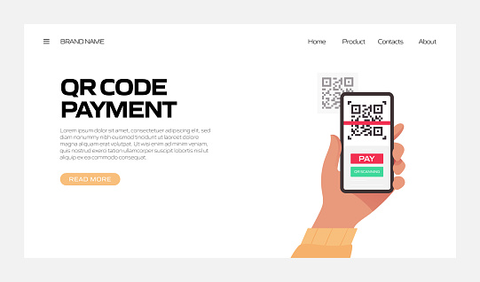 Normal Payment Code The New Normal Concept Qr Code Payment Vector Illustration Stock ...