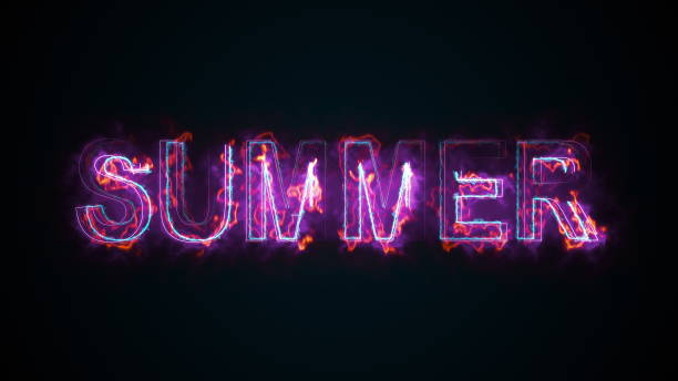 istock The inscription Summer, computer generated. Burning inscription. Capital letters. 3d rendering modern background 1253141615