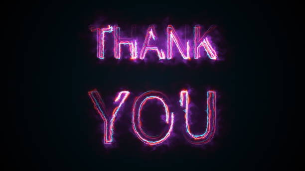 istock The phrase Thank you, computer generated. Burning inscription. Capital letters. 3d rendering text background 1253141633