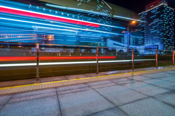 istock Movement of trams on the tram circle 1253148273