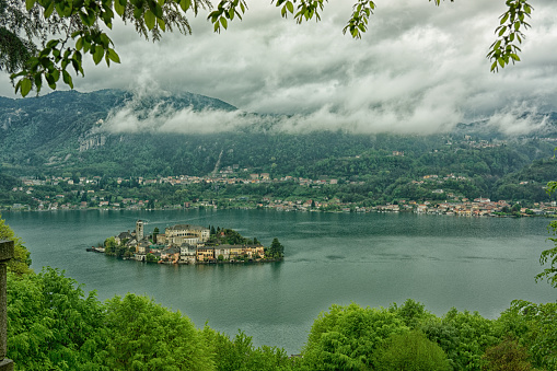 Isola San Giulio, Lago d'Orta, Piedmont, Italy, toned