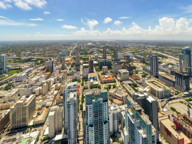 istock Downtown Miami skyline above the buildings 1253153963