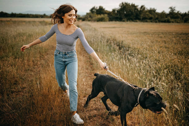 istock Carefree women with dog 1253157590