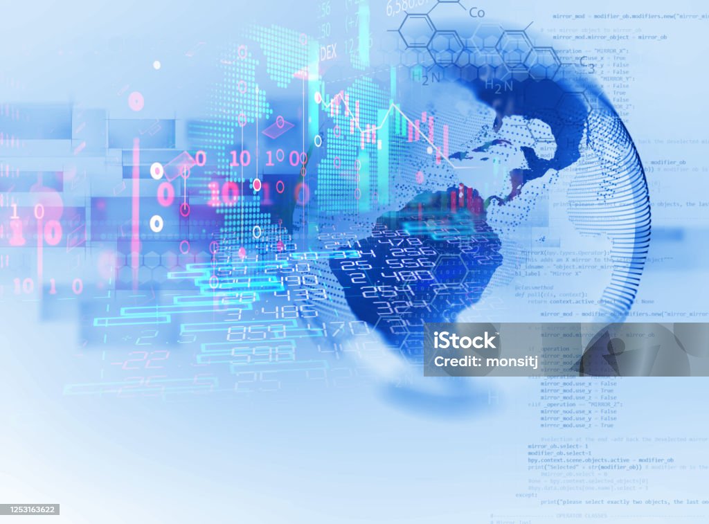 Grafik Investasi Pasar Saham Pada Latar Belakang Abstrak Angka 3d