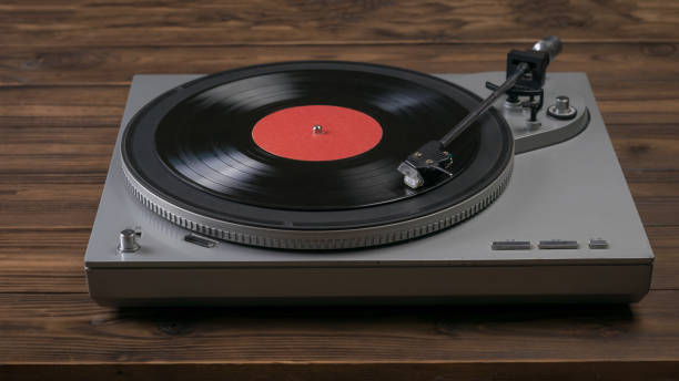 istock A red vinyl record player on a wooden table. 1253168129