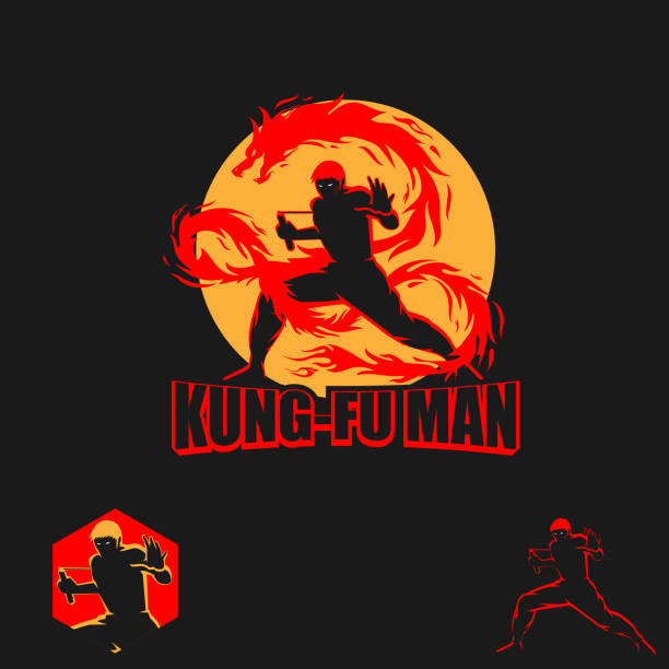 illustrations, cliparts, dessins animés et icônes de kungfu man - nunchaku