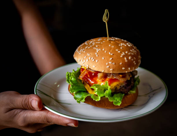 istock Tasty homemade burger ready to eat. 1253183190