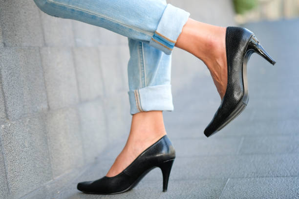 istock A woman wearing jeans And modern high heels 1253183245